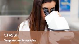  Presentation with blood cell - Slide deck having blood cell - female scientist working background and a coral colored foreground