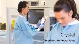  Presentation with red blood cells - Presentation theme with blood cells from blood bank background and a light blue colored foreground