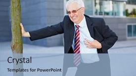  Presentation with heart attack - Cool new presentation theme with blood circulation - business man getting a heart backdrop and a light blue colored foreground