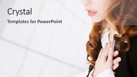  Presentation with chest pain - Cool new slide set with blood circulation - business woman feeling heart pain backdrop and a white colored foreground