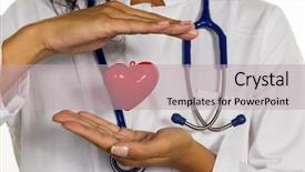  Presentation with heart - Slide set with blood circulation - internist with heart background and a soft green colored foreground