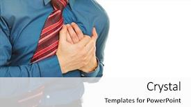  Presentation with heart circulation - Colorful slide set enhanced with blood circulation - man having heart attack backdrop and a white colored foreground