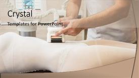  Presentation with circulation - Theme featuring blood circulation - procedure laser lipolysis background and a soft green colored foreground