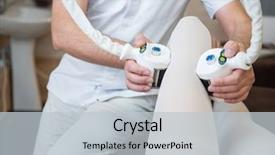  Presentation with laser communication - Cool new theme with blood circulation - procedure laser lipolysis backdrop and a light gray colored foreground