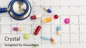  Presentation with circulation system - Beautiful PPT theme featuring blood circulation - several tablets are backdrop and a light gray colored foreground