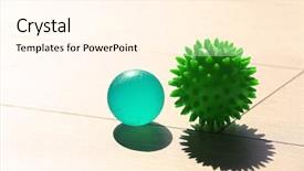  Presentation with idea light ball - Amazing theme having blood circulation - two rubber balls on light backdrop and a cream colored foreground