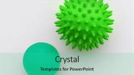  Presentation with rubber - Beautiful theme featuring blood circulation - two rubber balls on white backdrop and a teal colored foreground