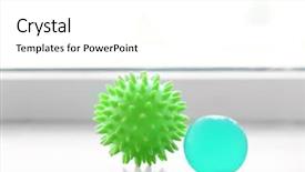  Presentation with christmas balls disco ball - PPT layouts featuring blood circulation - two rubber balls on window background and a white colored foreground