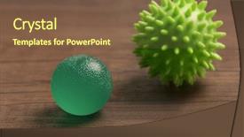  Presentation with christmas balls disco ball - Amazing slide deck having blood circulation - two rubber balls on wooden backdrop and a tawny brown colored foreground