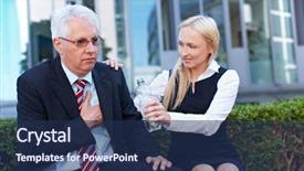  Presentation with circulation - Colorful theme enhanced with blood circulation - woman offering exhausted senior business backdrop and a navy blue colored foreground