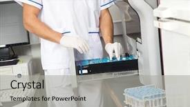  Presentation with loading - Amazing presentation design having blood coagulation - midsection of male scientist loading backdrop and a light gray colored foreground