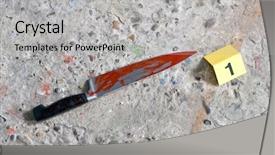  Presentation with murder blood - Slides featuring blood covered knife - the murder background and a light gray colored foreground