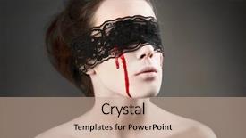  Presentation with black death - PPT theme enhanced with blood death - portrait of a female vampire background and a coral colored foreground