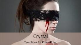  Presentation with black death - Slides having blood death - portrait of a female vampire background and a coral colored foreground