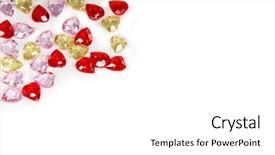  Presentation with gems - Amazing theme having blood diamond - colorful heart gems background backdrop and a white colored foreground