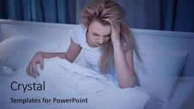  Presentation with young man and a woman - PPT theme with blood disorder - beautiful young woman suffering background and a light blue colored foreground