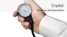  Presentation with medical hand - Audience pleasing theme consisting of blood disorder - hand holding medical device backdrop and a white colored foreground