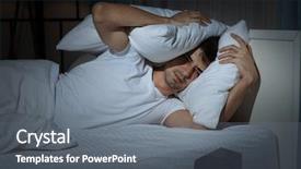  Presentation with young man on the phone - Audience pleasing PPT theme consisting of blood disorder - handsome young man suffering backdrop and a gray colored foreground