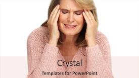  Presentation with migraine - Amazing PPT theme having blood disorder - senior woman having a migraine backdrop and a coral colored foreground