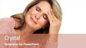  Presentation with migraine - Slides with blood disorder - senior woman having a migraine background and a coral colored foreground