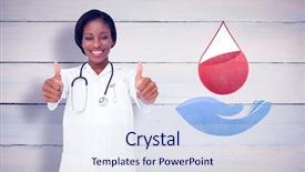  Presentation with nursing to nurse communication - PPT layouts enhanced with blood donation - young nurse giving thumbs up background and a sky blue colored foreground