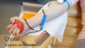  Presentation with blood transfusion - Amazing slides having blood transfusion equipement - human hand gripping flexor backdrop and a coral colored foreground