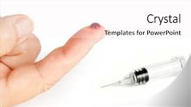  Presentation with vaginal bleeding - PPT theme consisting of blood drop - injured bleeding finger closeup background and a white colored foreground