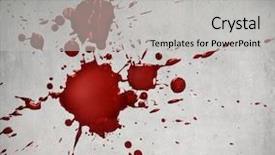  Presentation with paint - Beautiful PPT theme featuring blood drop - splashed red paint backdrop and a light gray colored foreground