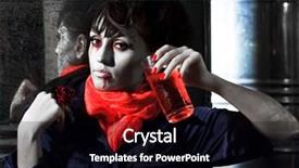  Presentation with vampire - Amazing PPT theme having blood flower - woman as a vampire halloween backdrop and a  colored foreground
