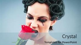  Presentation with medusa - Cool new PPT theme with blood flower - woman depicting the concept og backdrop and a light blue colored foreground