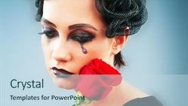  Presentation with medusa - Theme having blood flower - woman depicting the concept og background and a sky blue colored foreground