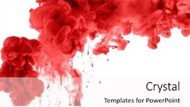  Presentation with ink - Beautiful PPT layouts featuring blood flowing - acrylic colors and ink backdrop and a sky blue colored foreground
