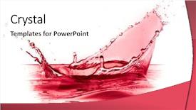  Presentation with white wine and red - Cool new PPT theme with blood flowing - red wine splash isolated backdrop and a white colored foreground