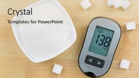  Presentation with high blood - Theme with blood glucose meter device showing background and a lemonade colored foreground