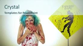  Presentation with aliens - Slides consisting of blood gore - genuine female zombie enjoys eating background and a sky blue colored foreground