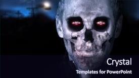  Presentation with zombie - Theme featuring blood gore - scary portrait of a zombie background and a wine colored foreground