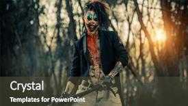  Presentation with scary forest - Slide set featuring blood in a night forest background and a dark gray colored foreground