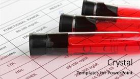  Presentation with blood cell - Slides enhanced with blood in test tubes background and a coral colored foreground