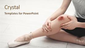  Presentation with art - Presentation design with blood injuries - ballet art concept ballerina background and a sky blue colored foreground