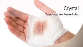  Presentation with blood - PPT layouts consisting of blood injuries - injured hand of the girl background and a  colored foreground