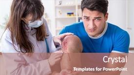  Presentation with sports doctor - Amazing slides having blood injuries - patient visiting doctor after sustaing backdrop and a coral colored foreground