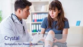  Presentation with sports doctor - Slide deck featuring blood injuries - patient visiting doctor after sustaining background and a  colored foreground