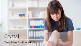  Presentation with sports doctor - Amazing slide set having blood injuries - patient visiting doctor after sustaining backdrop and a  colored foreground