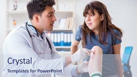  Presentation with sports doctor - Cool new theme with blood injuries - patient visiting doctor after sustaining backdrop and a sky blue colored foreground