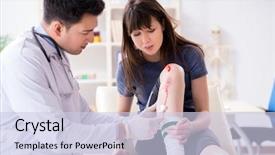  Presentation with sports doctor - Audience pleasing theme consisting of blood injuries - patient visiting doctor after sustaining backdrop and a sky blue colored foreground