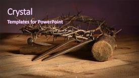  Presentation with thorns - Slides consisting of blood jesus christ - crown of thorns mallet background and a wine colored foreground