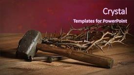  Presentation with crown - Beautiful slide deck featuring blood jesus christ - mallet crown of thorns backdrop and a tawny brown colored foreground