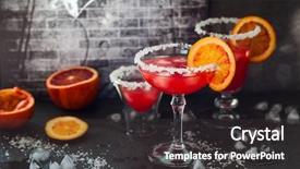  Presentation with blood vessel - Beautiful PPT theme featuring blood orange margarita in glass backdrop and a  colored foreground