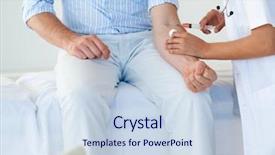  Presentation with male pharmacist - Audience pleasing presentation consisting of blood pharmacist - close-up of a female doctor backdrop and a sky blue colored foreground