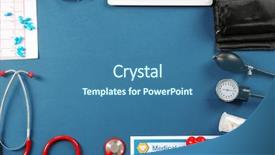  Presentation with renal cancer kidney medical concept - Presentation theme with blood pharmacist - medical concept medical manometer background and a ocean colored foreground